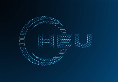 HEU düşük poli harfli logo vektör tasarımı. HEU düşük poli logo tasarımı. 