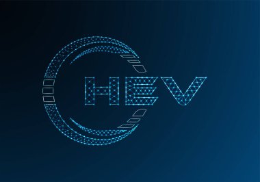 HEV düşük poli harfli logo vektör tasarımı. HEV düşük poli logo tasarımı. 