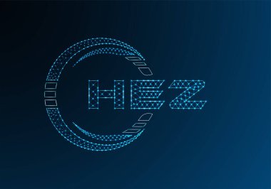 HEZ düşük poli harfli logo vektör tasarımı. HEZ düşük poli logo tasarımı. 