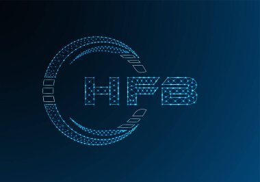 HFB düşük poli harfli logo vektör tasarımı. HFB düşük poli logo tasarımı. 