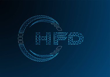 HFD düşük poli harfli logo vektör tasarımı. HFD düşük poli logo tasarımı. 