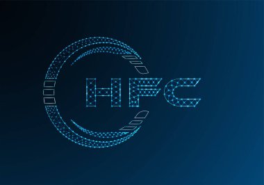 HFC düşük poli harfli logo vektör tasarımı. HFC düşük poli logo tasarımı. 