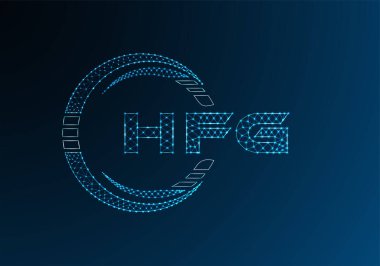 HFG düşük poli harfli logo vektör tasarımı. HFG düşük poli logo tasarımı. 