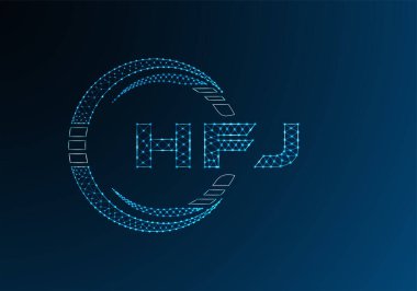 HFJ düşük poli harfli logo vektör tasarımı. HFJ düşük poli logo tasarımı. 