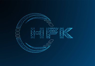 HFK düşük poli harfli logo vektör tasarımı. HFK düşük poli logo tasarımı. 