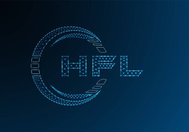 HFL düşük poli harfli logo vektör tasarımı. HFL düşük poli logo tasarımı. 