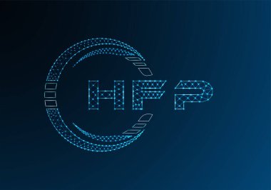 HFP düşük poli harfli logo vektör tasarımı. HFP düşük poli logo tasarımı. 