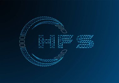 HFS düşük poli harfli logo vektör tasarımı. HFS düşük poli logo tasarımı. 