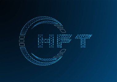 HFT düşük poli harfli logo vektör tasarımı. HFT düşük poli logo tasarımı. 