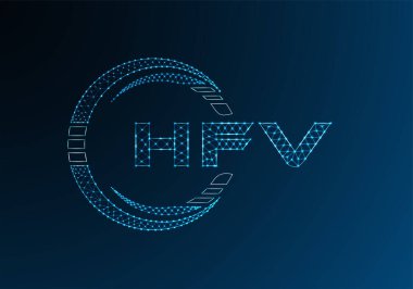 HFV düşük poli harfli logo vektör tasarımı. HFV düşük poli logo tasarımı. 