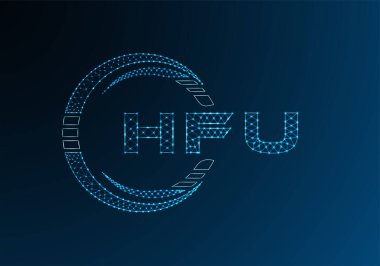 HFU düşük poli harfli logo vektör tasarımı. HFU düşük poli logo tasarımı. 