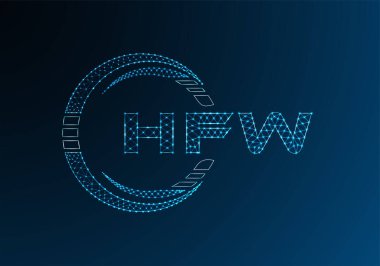 HFW düşük poli harfli logo vektör tasarımı. HFW düşük poli logo tasarımı. 