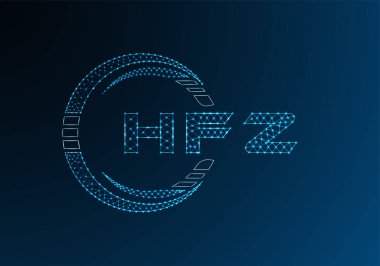 HFZ düşük poli harfli logo vektör tasarımı. HFZ düşük poli logo tasarımı. 
