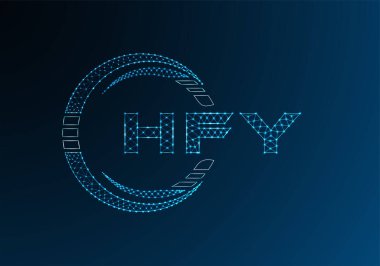 HFY düşük poli harfli logo vektör tasarımı. HFY düşük poli logo tasarımı. 
