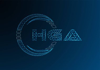 HGA düşük poli harfli logo vektör tasarımı. HGA düşük poli logo tasarımı. 