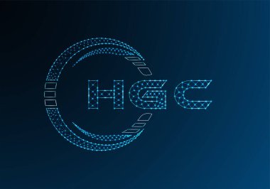HGC düşük poli harfli logo vektör tasarımı. HGC düşük poli logo tasarımı. 
