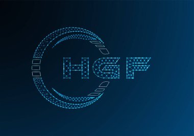HGF düşük poli harfli logo vektör tasarımı. HGF düşük poli logo tasarımı. 