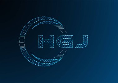 HGJ düşük poli harfli logo vektör tasarımı. HGJ düşük poli logo tasarımı. 