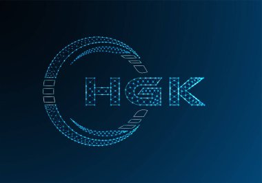 HGK düşük poli harfli logo vektör tasarımı. HGK düşük poli logo tasarımı. 