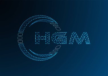 HGM düşük poli harfli logo vektör tasarımı. HGM düşük poli logo tasarımı. 
