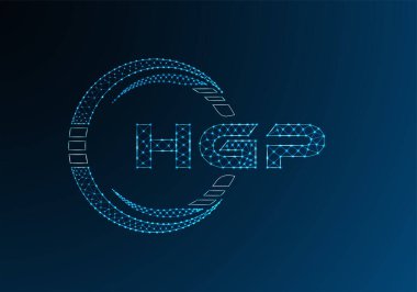 HGP düşük poli harfli logo vektör tasarımı. HGP düşük poli logo tasarımı. 
