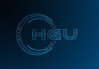 HGU düşük poli harfli logo vektör tasarımı. HGU düşük poli logo tasarımı. 
