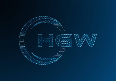 HGW düşük poli harfli logo vektör tasarımı. HGW düşük poli logo tasarımı. 