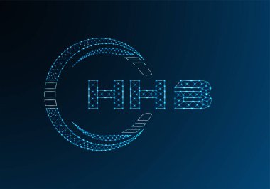 HHB düşük poli harfli logo vektör tasarımı. HHB düşük poli logo tasarımı. 