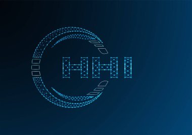 HI düşük poli harfli logo vektör tasarımı. HHI düşük poli logo tasarımı. 