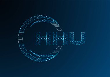 HHU düşük poli harfli logo vektör tasarımı. HHU düşük poli logo tasarımı. 