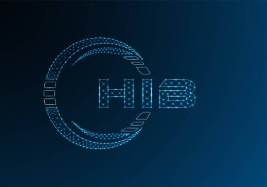 HIB düşük poli harfli logo vektör tasarımı. HIB düşük poli logo tasarımı. 