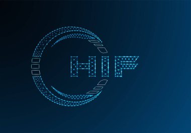 HIF düşük poli harfli logo vektör tasarımı. HIF düşük poli logo tasarımı. 