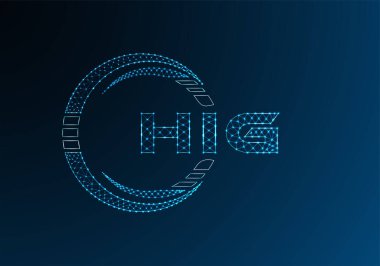 HIG düşük poli harfli logo vektör tasarımı. HIG düşük poli logo tasarımı. 