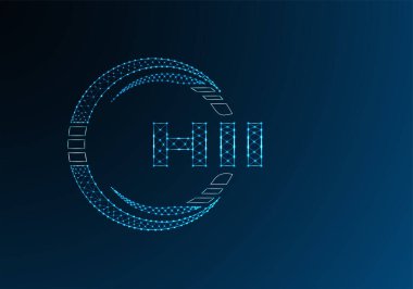 HII düşük poli harfli logo vektör tasarımı. HII alt poli logo tasarımı. 