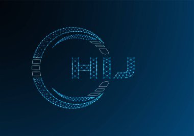 HIJ düşük poli harfli logo vektör tasarımı. HIJ düşük poli logo tasarımı. 