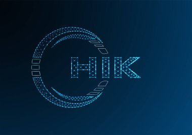 HIK düşük poli harfli logo vektör tasarımı. HIK düşük poli logo tasarımı. 