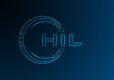 HIL düşük poli harfli logo vektör tasarımı. HIL düşük poli logo tasarımı. 