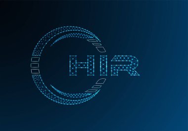 HIR düşük poli harfli logo vektör tasarımı. HIR düşük poli logo tasarımı. 