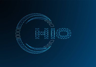 HIO düşük poli harfli logo vektör tasarımı. HIO düşük poli logo tasarımı. 