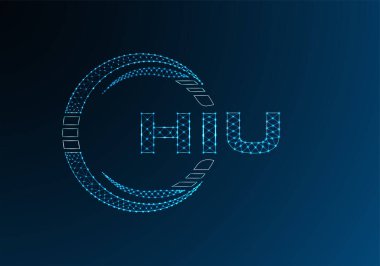 HIU düşük poli harfli logo vektör tasarımı. HIU düşük poli logo tasarımı. 