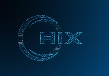 HIX düşük poli harfli logo vektör tasarımı. HIX düşük poli logo tasarımı. 