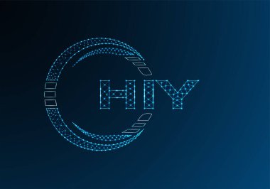 HIY düşük poli harfli logo vektör tasarımı. HIY düşük poli logo tasarımı. 