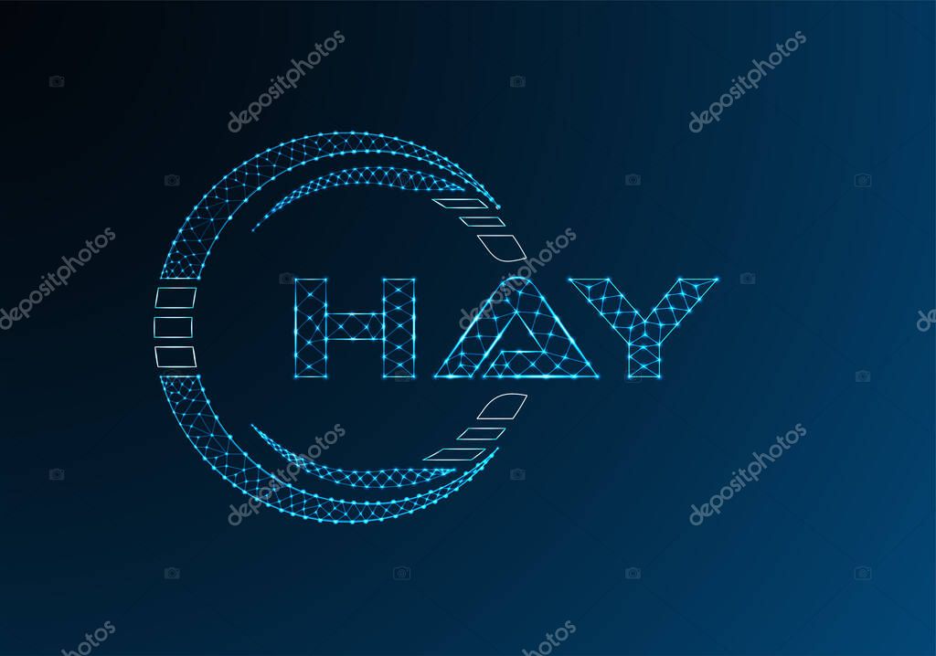 HAY low poly letter logo vector design. HAY lower poly logo design.