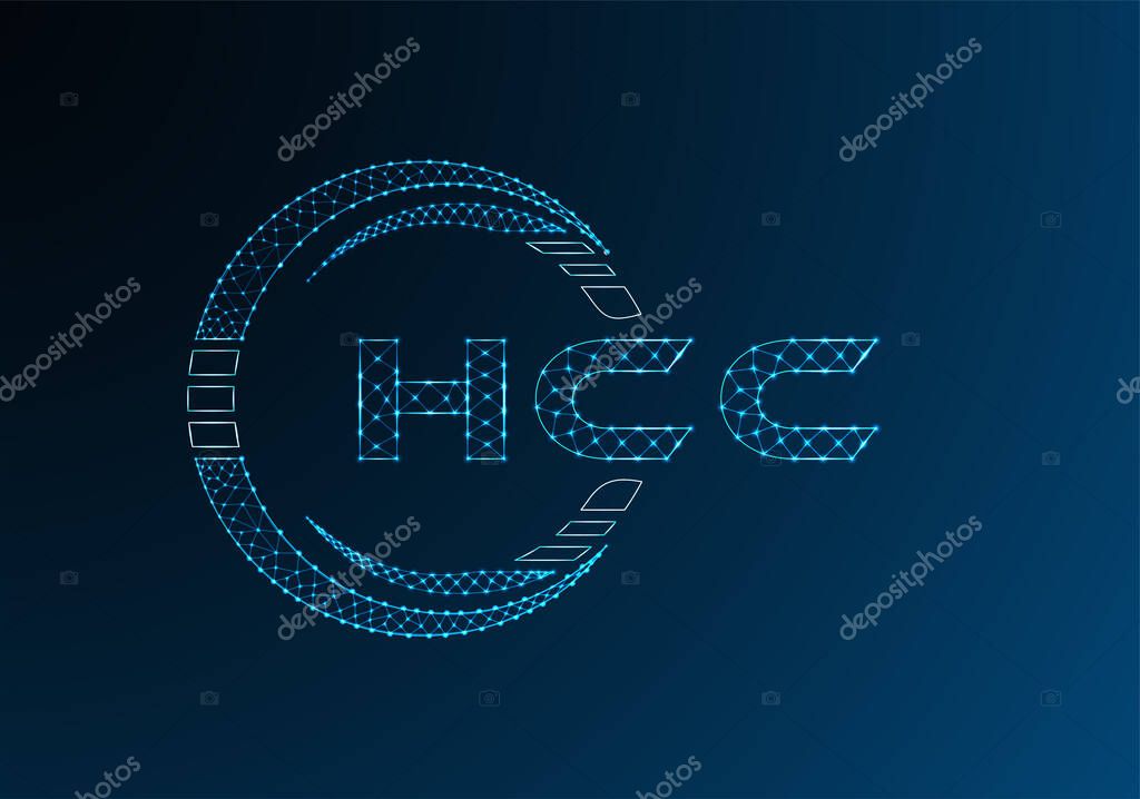 HCC low poly letter logo vector design. HCC lower poly logo design.