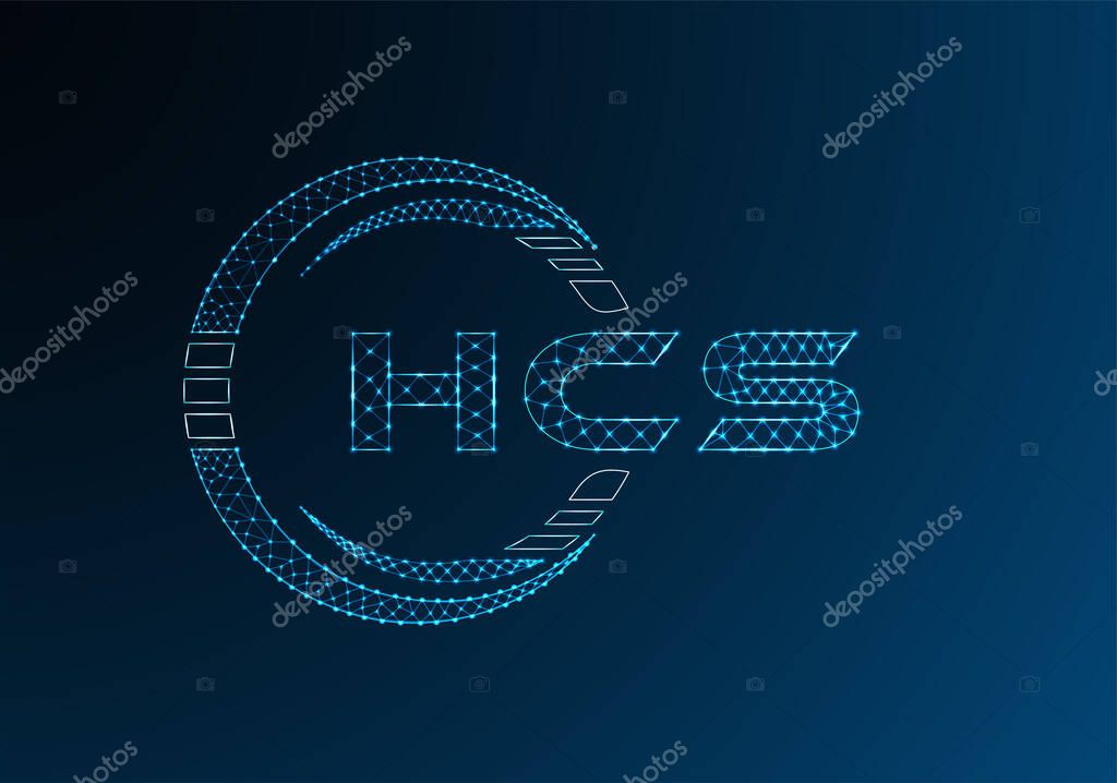 HCS low poly letter logo vector design. HCS lower poly logo design.