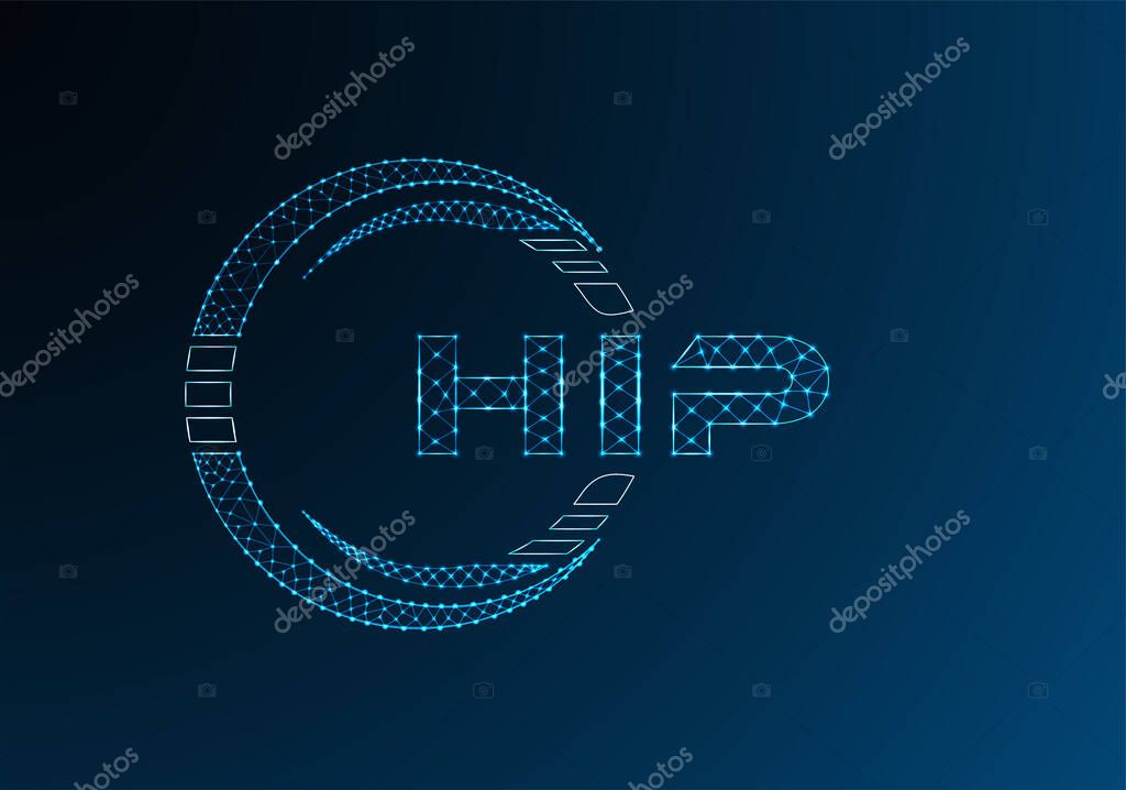 HIP low poly letter logo vector design. HIP lower poly logo design.