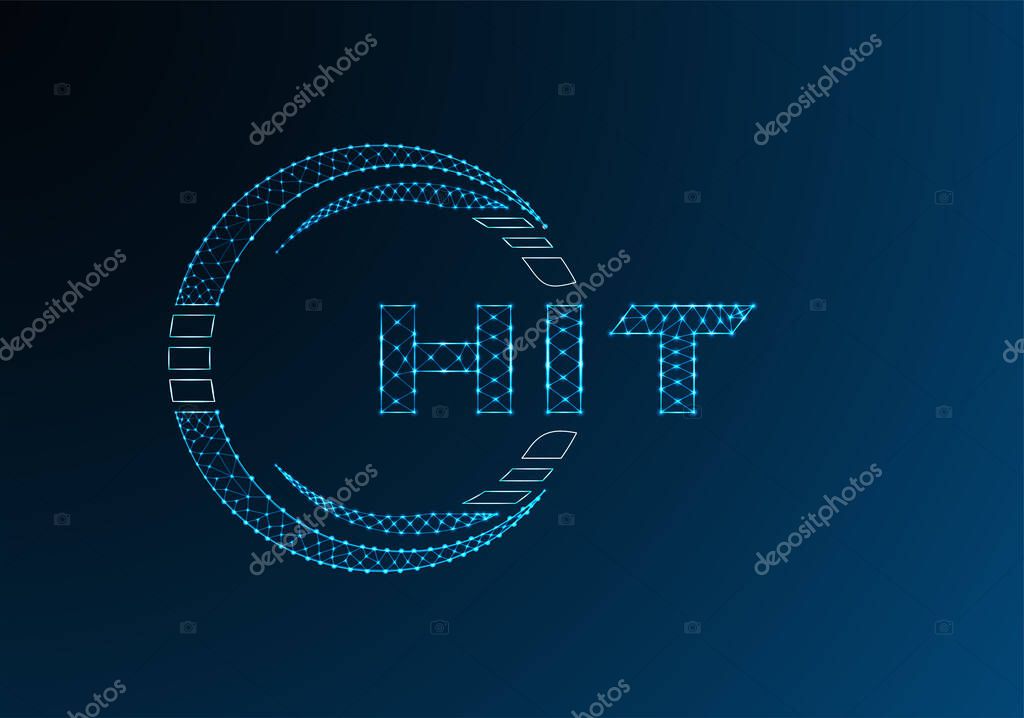 HIT low poly letter logo vector design. HIT lower poly logo design.