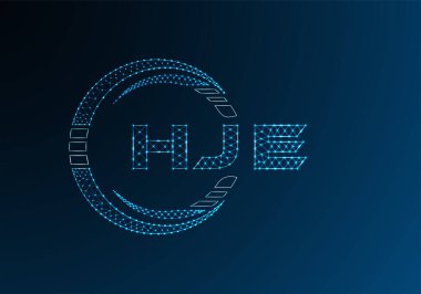 HJE düşük poli harfli logo vektör tasarımı. HJE düşük poli logo tasarımı. 