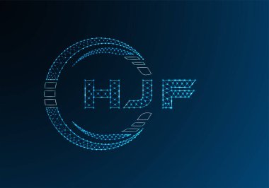 HJF düşük poli harfli logo vektör tasarımı. HJF düşük poli logo tasarımı. 