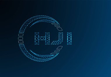 HJI düşük poli harfli logo vektör tasarımı. HJI düşük poli logo tasarımı. 